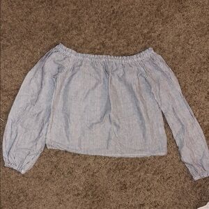 Brandy Melville Striped Off-Shoulder Blouse